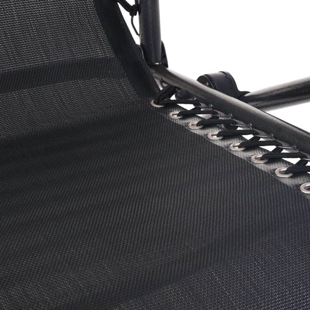 Folding Camping Lounger Black | Zero Gravity Chairs | CampClub.au