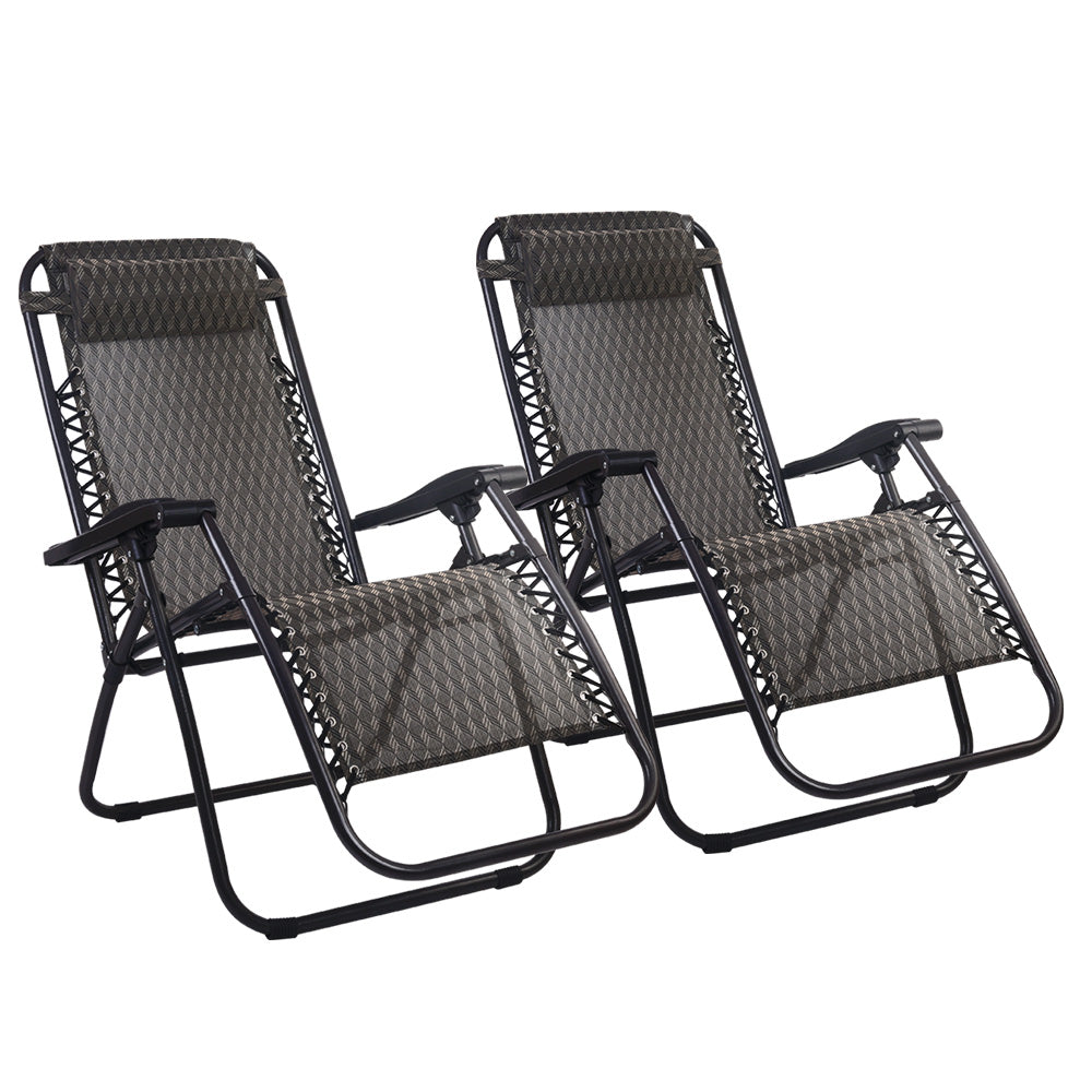 Folding Camping Lounger Grey | Grey Zero Gravity Chairs | CampClub.au