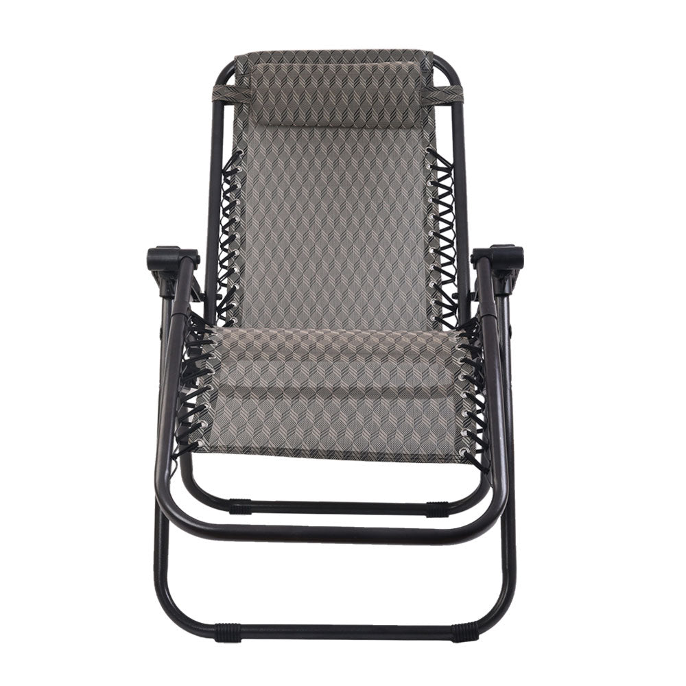 Folding Camping Lounger Grey | Grey Zero Gravity Chairs | CampClub.au