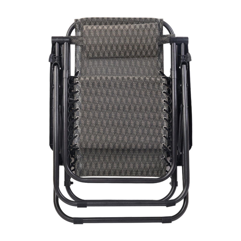 Folding Camping Lounger Grey | Grey Zero Gravity Chairs | CampClub.au
