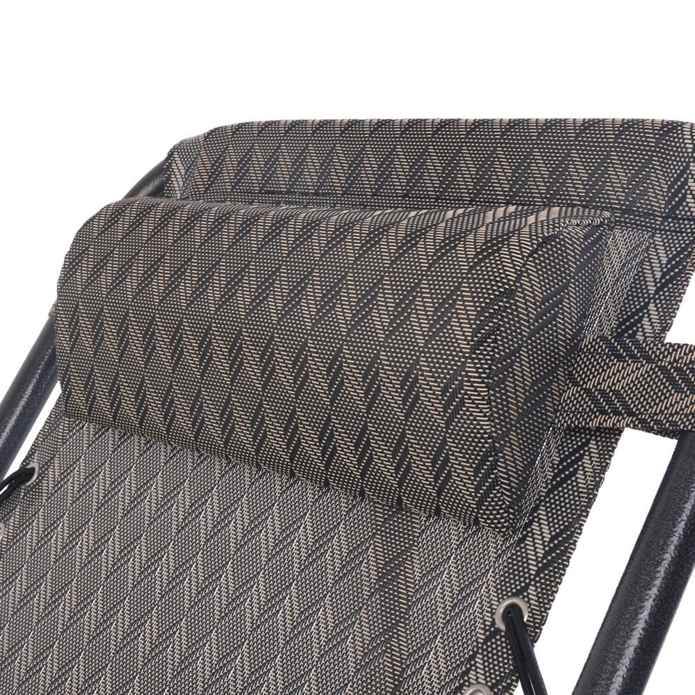 Folding Camping Lounger Grey | Grey Zero Gravity Chairs | CampClub.au