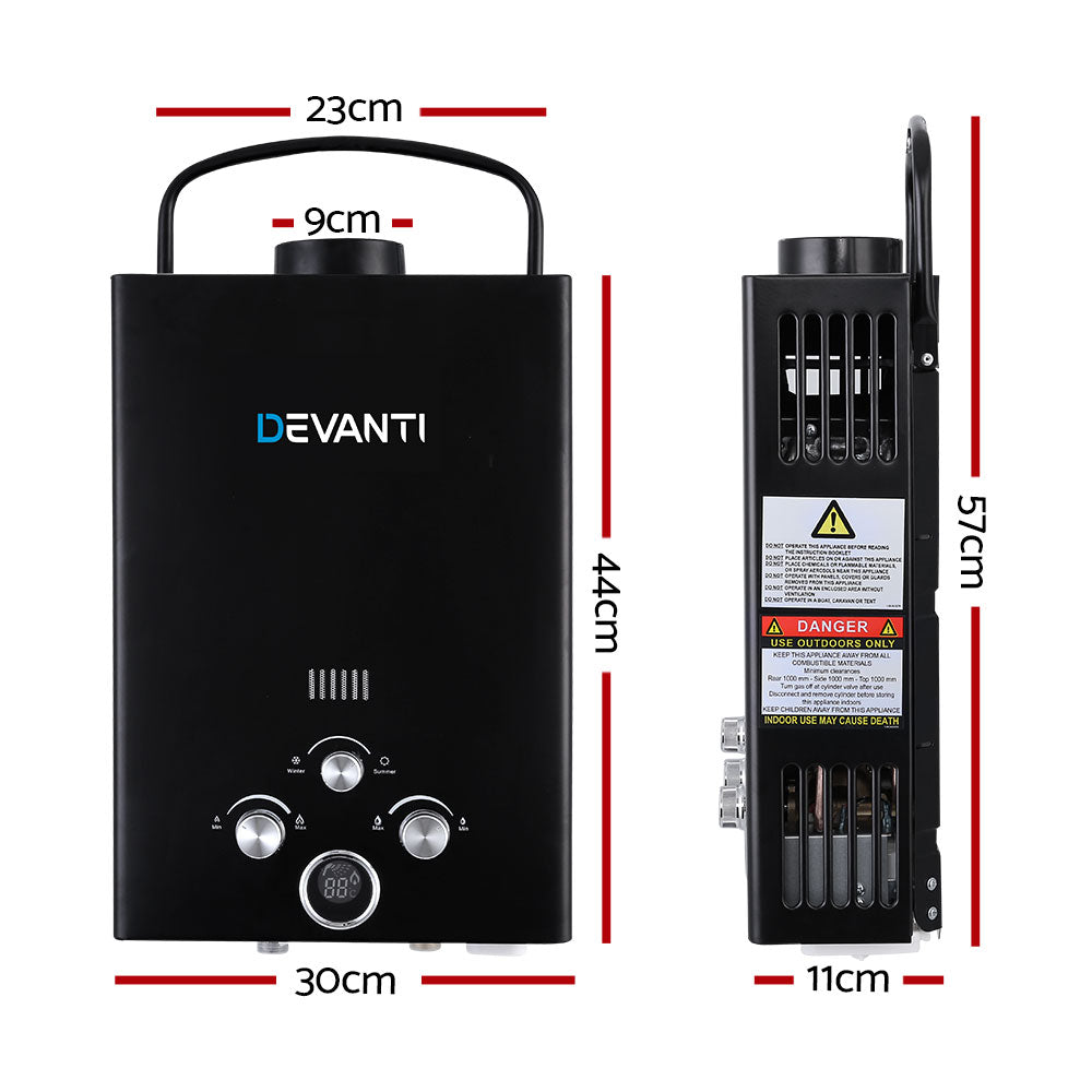 Outdoor Portable Black Heater | Camping Shower Heater | CampClub.au