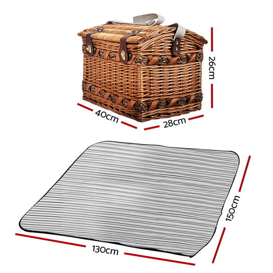 Outdoor Insulated Blanket Basket | Wicker Deluxe Basket | CampClub.au