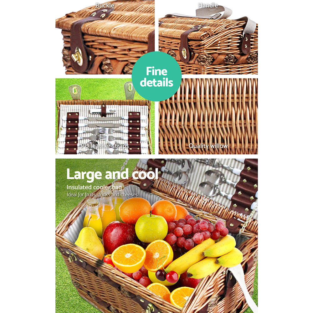 Outdoor Insulated Blanket Basket | Wicker Deluxe Basket | CampClub.au
