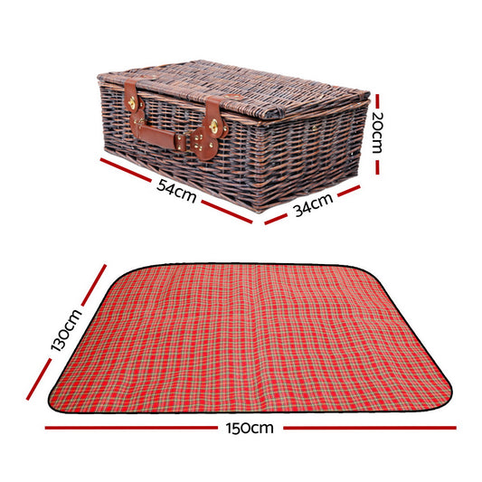 Alfresco Wicker Picnic | 4 Person Picnic Basket | CampClub.au