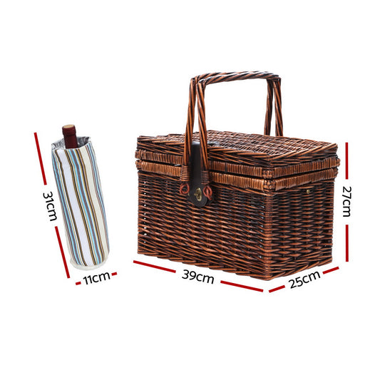 Alfresco 4 Person Picnic Basket | Insulated Liquor Bag | CampClub.au