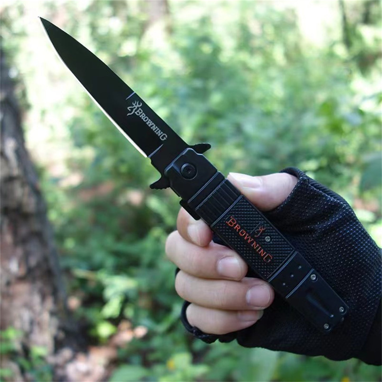 Mountgear Rubber Handle Folding Multi-Function High Camping Mini Field Survival Knife