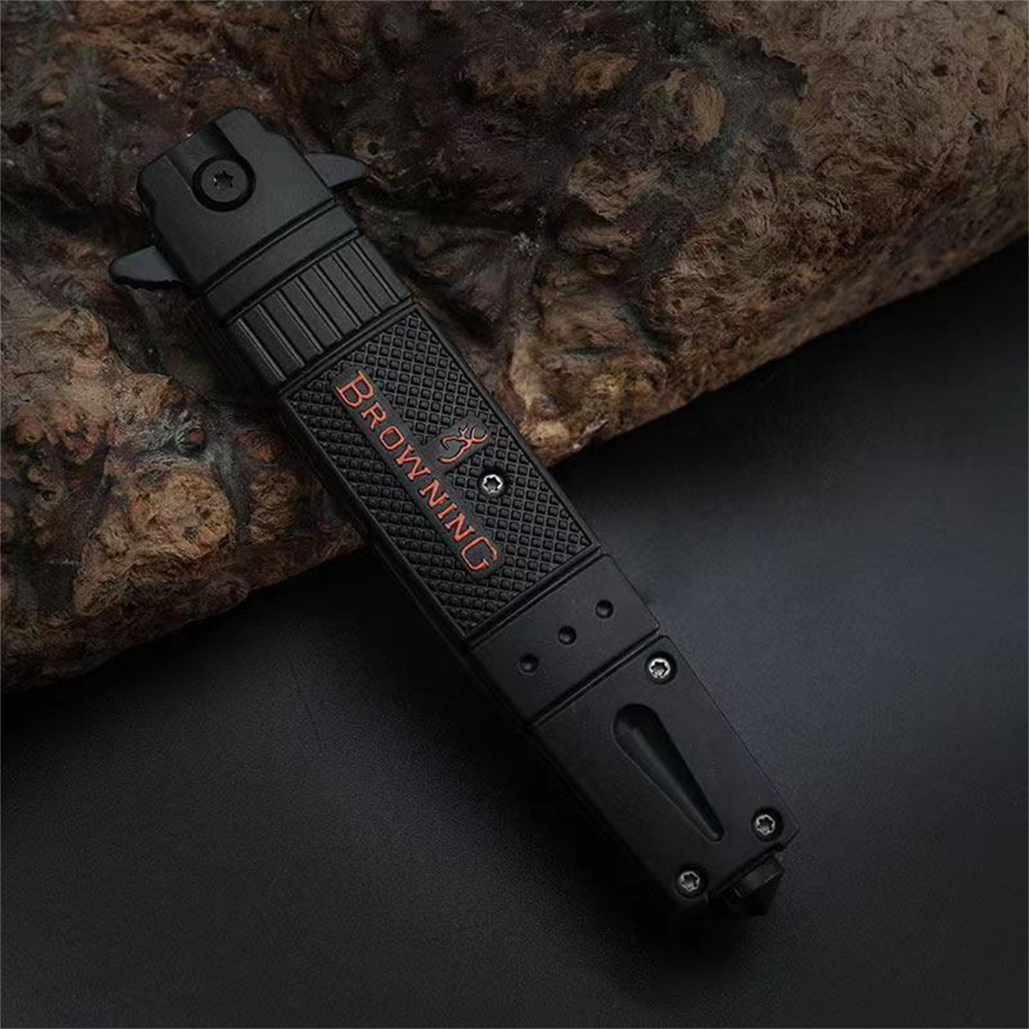 Mountgear Rubber Handle Folding Multi-Function High Camping Mini Field Survival Knife