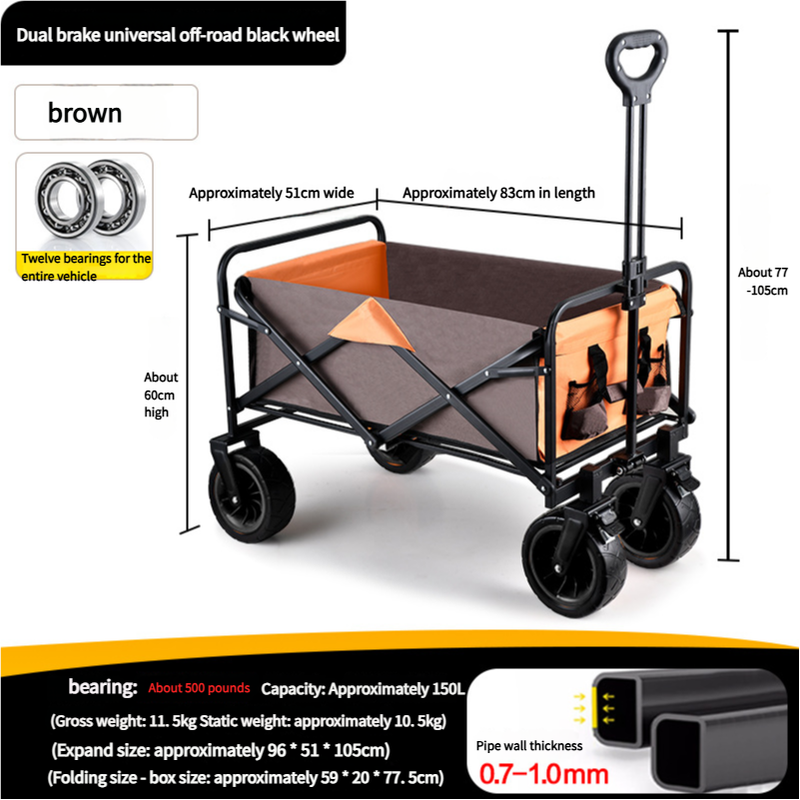 Multi-Function Folding Wagon Cart - Lightweight and Durable for Outdoor and Home Use