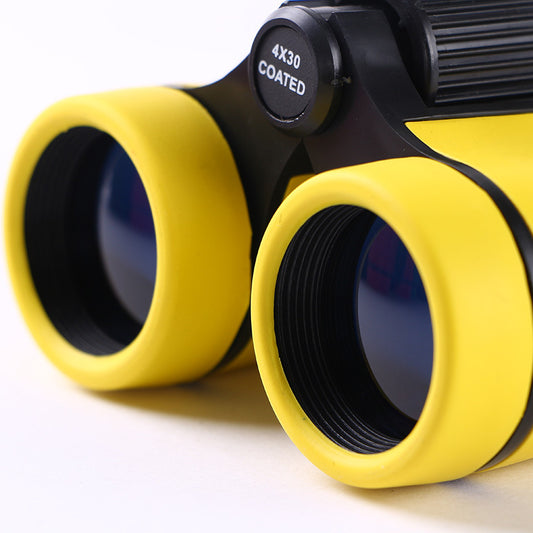 Yellow 2-Pack 4x30 Kids Binoculars Set - Lightweight & Durable for Young Explorers