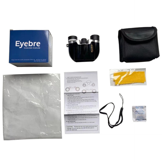 Black 10x22 Compact Binoculars - High-Magnification Multi-Color Portable Telescope for Hiking, Travel & Concerts