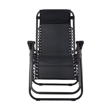 Folding Camping Lounger Black | Zero Gravity Chairs | CampClub.au