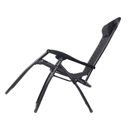 Folding Camping Lounger Black | Zero Gravity Chairs | CampClub.au