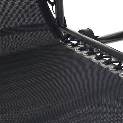 Folding Camping Lounger Black | Zero Gravity Chairs | CampClub.au