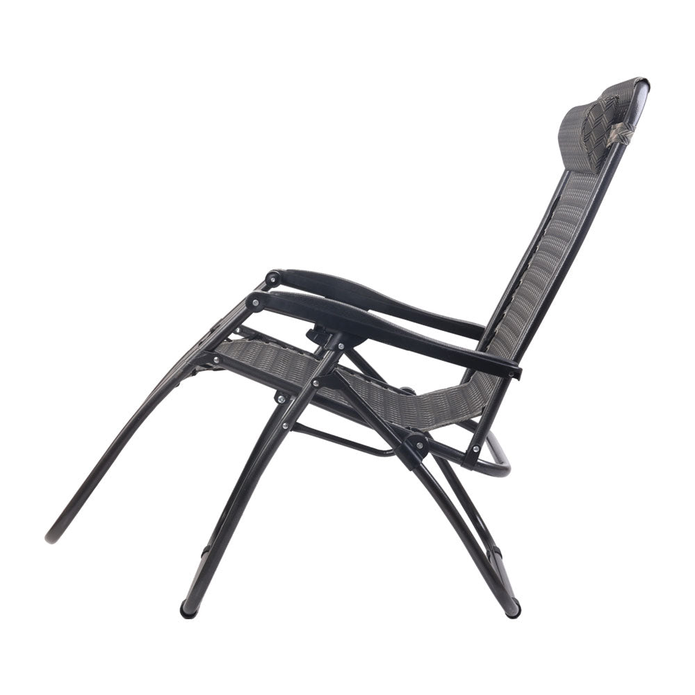 Folding Camping Lounger Grey | Grey Zero Gravity Chairs | CampClub.au