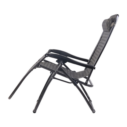 Folding Camping Lounger Grey | Grey Zero Gravity Chairs | CampClub.au