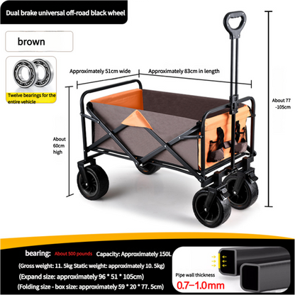 Multi-Function Folding Wagon Cart - Lightweight and Durable for Outdoor and Home Use