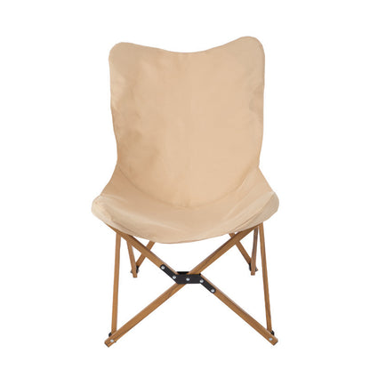 Outdoor Folding Chair Portable Camping Leisure Camping Table and Chairs Aluminum Alloy Balcony Lounge Chair (Color : Khaki)